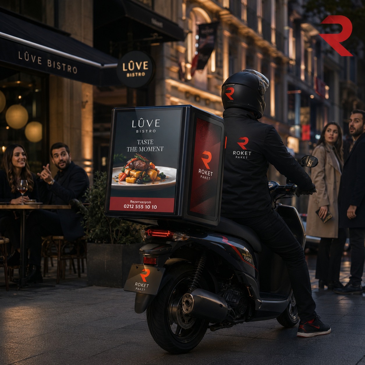 Roket Paket restoran teslimat marka görünümü